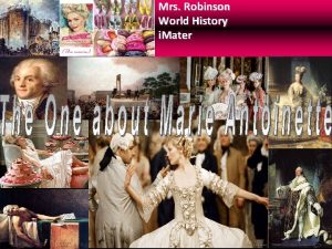 Mrs Robinson World History i Mater THE AGE