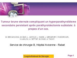 Tumeur brune sternale compliquant un hyperparathyrodisme secondaire persistant