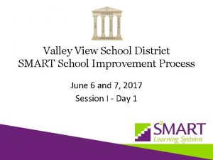 Valley View School District SMART School Improvement Process