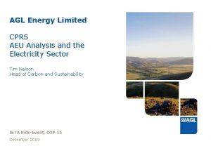 AGL Energy Limited CPRS AEU Analysis and the