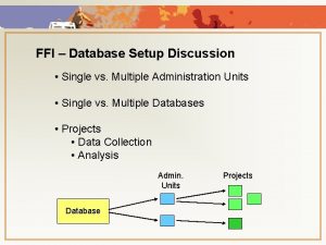 FFI Database Setup Discussion Single vs Multiple Administration