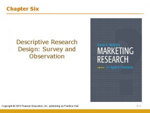 Chapter Six Descriptive Research Design Survey and Observation
