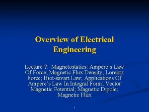 Overview of Electrical Engineering Lecture 7 Magnetostatics Amperes