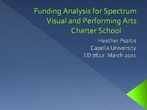 Funding Analysis for Spectrum Visual and Performing Arts