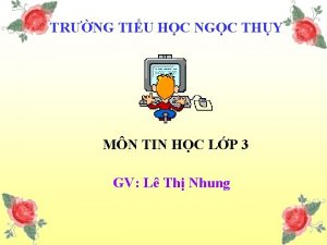 TRNG TIU HC NGC THY MN TIN HC