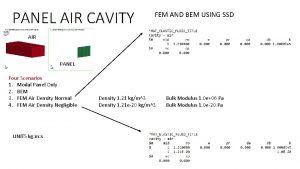 PANEL AIR CAVITY FEM AND BEM USING SSD