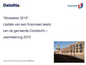 Stresstest 2015 Update van een financieel beeld van