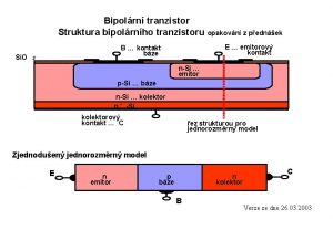 Bipolrn tranzistor Struktura bipolrnho tranzistoru opakovn z pednek