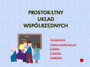 PROSTOKTNY UKAD WSPRZDNYCH Lekcja Temat O liczbowa Ukad