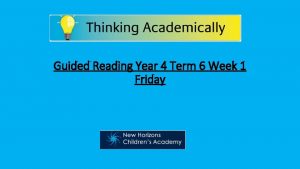 Guided Reading Year 4 Term 6 Week 1