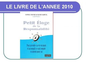 LE LIVRE DE LANNEE 2010 Reveillezvous et prenez