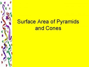 Surface Area of Pyramids and Cones ObjectivesAssignment Find