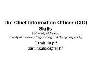 The Chief Information Officer CIO Skills University of