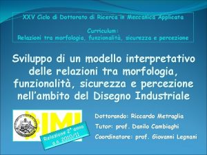 XXV Ciclo di Dottorato di Ricerca in Meccanica