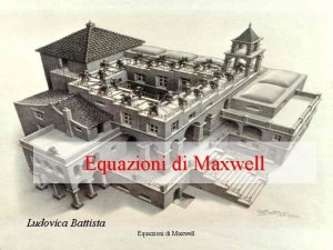 Equazioni di Maxwell Ludovica Battista Equazioni di Maxwell