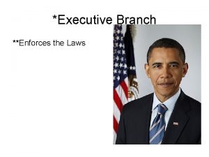 Executive Branch Enforces the Laws Qualifications 35 years