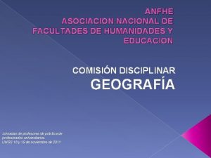 ANFHE ASOCIACION NACIONAL DE FACULTADES DE HUMANIDADES Y