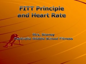 FITT Principle and Heart Rate Mrs Stoney Centralia