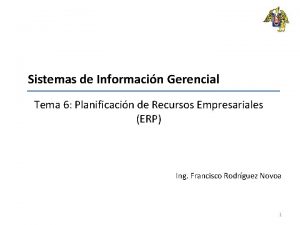 Sistemas de Informacin Gerencial Tema 6 Planificacin de