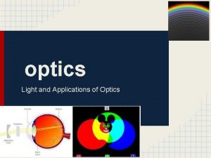 optics Light and Applications of Optics Unit at