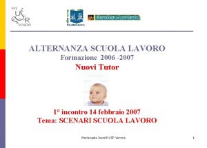 ALTERNANZA SCUOLA LAVORO Formazione 2006 2007 Nuovi Tutor