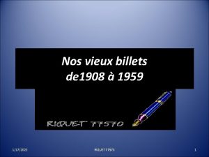 Nos vieux billets de 1908 1959 1172022 RIQUET