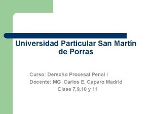 Universidad Particular San Martn de Porras Curso Derecho