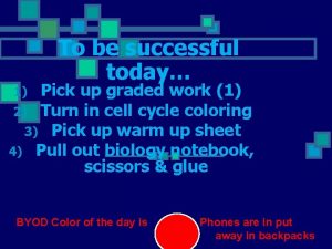To be successful today Pick up graded work