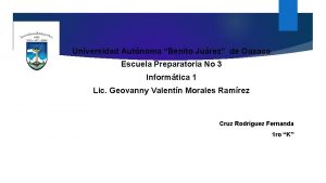 Universidad Autnoma Benito Jurez de Oaxaca Escuela Preparatoria