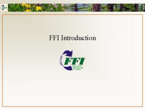 FFI Introduction What is FFI National Interagency Fuels