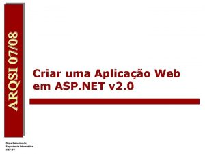 Criar uma Aplicao Web em ASP NET v