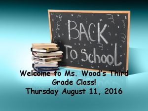 Welcome to Ms Woods Third Grade Class Thursday