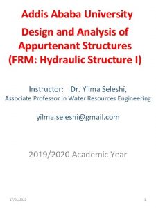 Addis Ababa University Design and Analysis of Appurtenant