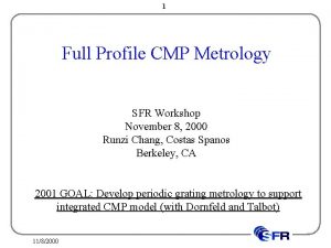 1 Full Profile CMP Metrology SFR Workshop November