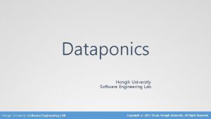 Dataponics Hongik University Software Engineering Lab Hongik University