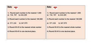 Ruby 1 Round each number to the nearest