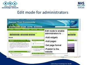 Edit mode for administrators Edit mode to enable