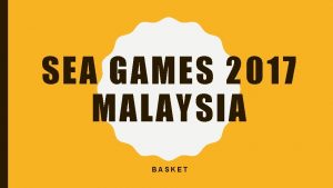 SEA GAMES 2017 MALAYSIA BASKET PENGERTIAN BASKET Permainan