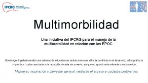 Multimorbilidad Una iniciativa del IPCRG para el manejo