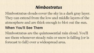 Nimbostratus clouds cover the sky in a dark