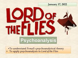 January 17 2022 Psychoanalysis To understand Freuds psychoanalytical