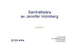 Samhllslra av Jennifer Holmberg Repetition Oy Svecasa Ab
