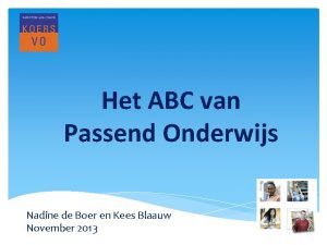 Het ABC van Passend Onderwijs Nadine de Boer