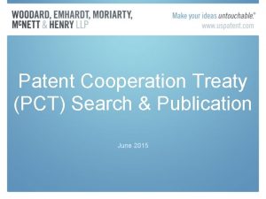 Patent Cooperation Treaty PCT Search Publication June 2015