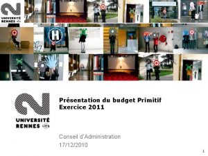 Prsentation du budget Primitif Exercice 2011 Conseil dAdministration