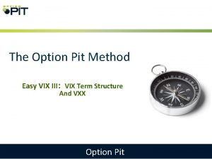 The Option Pit Method Easy VIX III VIX