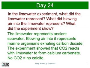 Day 24 In the limewater experiment what did