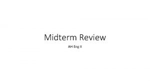Midterm Review AH Eng II Commas 1 Soccer