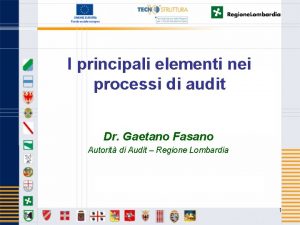 I principali elementi nei processi di audit Dr