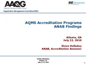 Registration Management Committee RMC AQMS Accreditation Programs ANAB